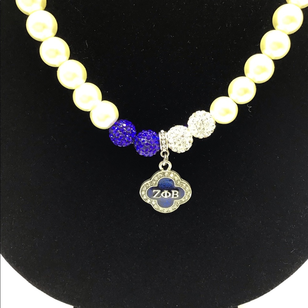Zeta Phi Beta Necklace and Earring Set - Picture 5 of 9